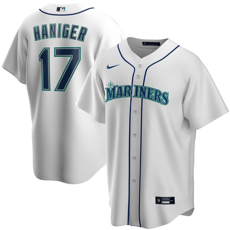 2020 MLB Men Seattle Mariners #17 Mitch Haniger Nike White Home 2020 Replica Player Jersey 1->seattle mariners->MLB Jersey